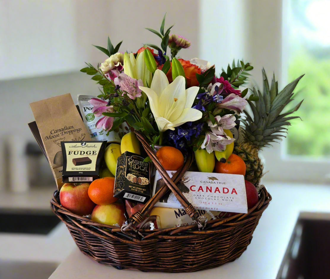 Premium Fruit, Flower and Gourmet Basket